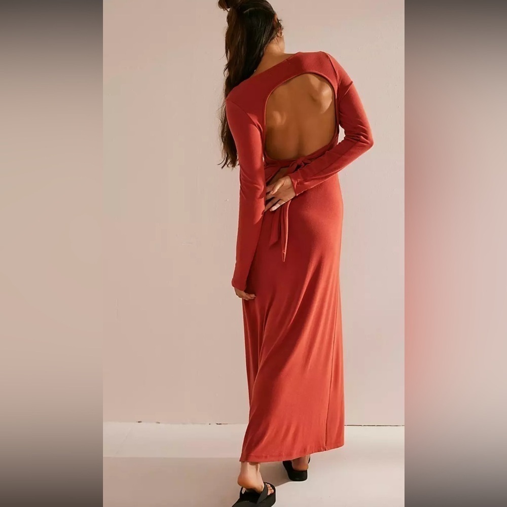 Free people beach Aubre Open-back Essential Maxi dress